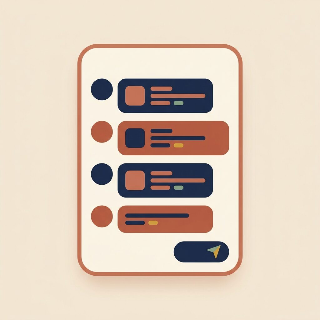 Illustration of a messaging app interface